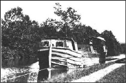 freight boat on the canal freight traffic